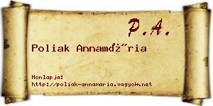 Poliak Annamária névjegykártya